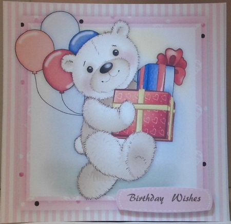 Cuddly Bear off to the Party  by Hazel Underwood