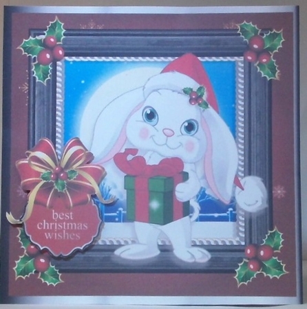 Cute Christmas Bunny by Hazel Underwood