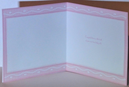 Insert for new baby twin girls congratulations card by Hazel Underwood