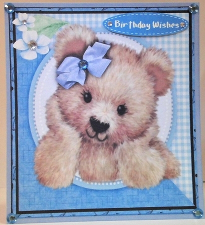 Cute Fuzzy Bear Blue  by Hazel Underwood