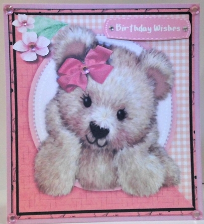Cute Fuzzy Bear Pink by Hazel Underwood
