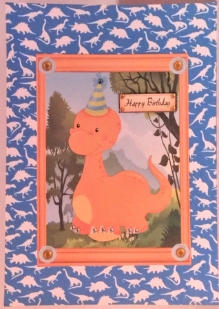 Micro Dinosaur in Cobalt - A4 Background Sheet by Hazel Underwood