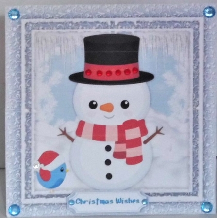 Snowman and Little Bird 1 by Hazel Underwood