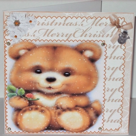 CUTE BABY BEAR CHRISTMAS CARD WITH CHARM by Hazel Underwood