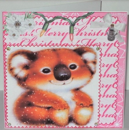 CUTE BABY KOALA CHRISTMAS CARD WITH CHARM by Hazel Underwood
