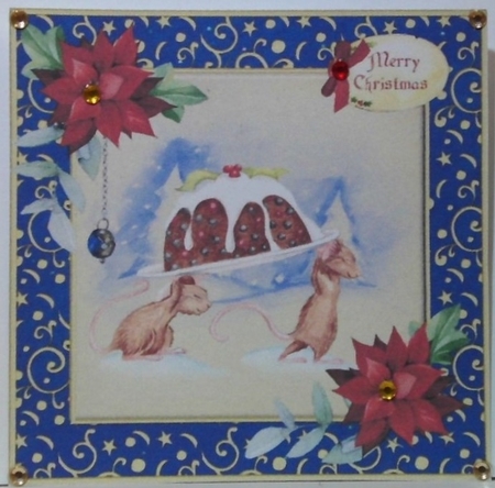 Mice with Christmas Pudding by Hazel Underwood
