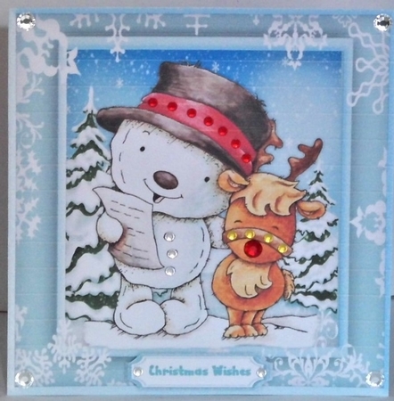 8x8 Mini Kit , Christmas Caroling Duo with bonus gift Bag  by Hazel Underwood