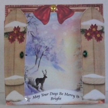 6x6 THROUGH GARDEN GATES STAG BY LAMPLIGHT CHRISTMAS UNISEX  by Hazel Underwood