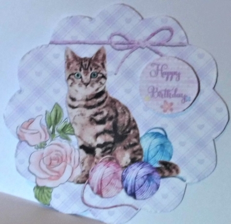 CUTE KITTEN TOPPER WITH DECOUPAGE by Hazel Underwood