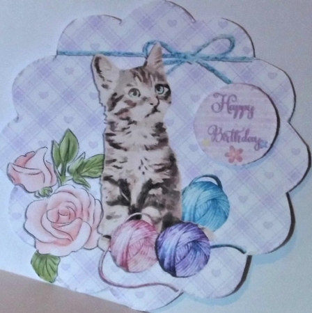 CUTE KITTEN TOPPER WITH DECOUPAGE SHEET 3 by Hazel Underwood