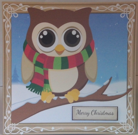 Gorgeous Owl With Stripe Scarf 8x8 Mini Kit  by Hazel Underwood