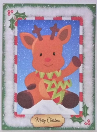 Adorable Reindeer With Scarf by Hazel Underwood