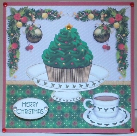 Green Christmas Cupcake by Hazel Underwood