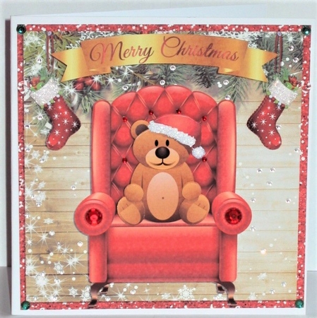 CHRISTMAS CHAIR BROWN BEAR  by Hazel Underwood