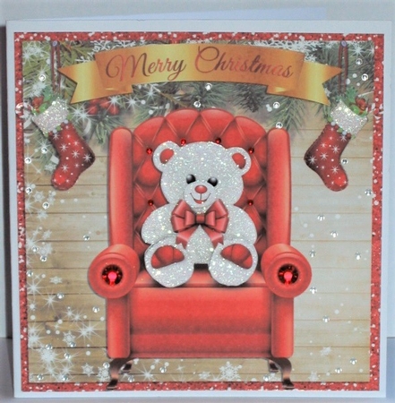 CHRISTMAS CHAIR WHITE BEAR  by Hazel Underwood