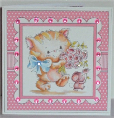 Wishing You A Pawsitively Purrfect Birthday Topper & Insert by Hazel Underwood