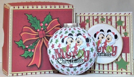 3D Bauble Card And Gift Box Merry Christmas by Hazel Underwood