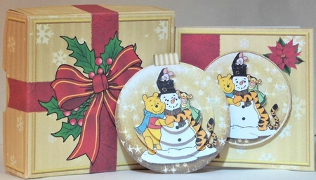 Christmas Winnie 6 Bauble Gold Mini Kit.4 by Hazel Underwood