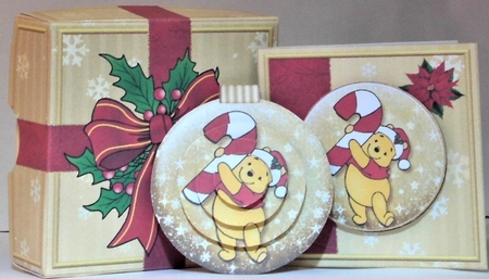 Christmas Winnie 6 Bauble Gold Mini Kit.6 by Hazel Underwood