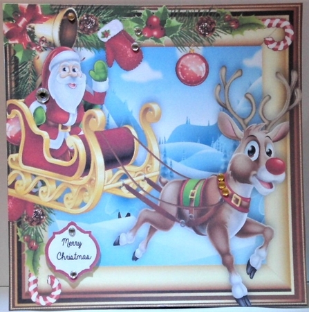 Santa & His Reindeer 8x8 Mini Kit by Hazel Underwood