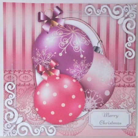 Beautiful Pink & Purple Baubles 8x8 by Hazel Underwood