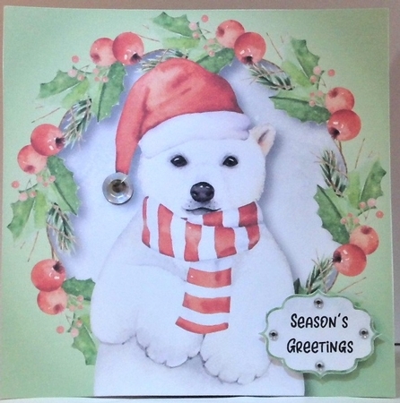 Polar Bear Christmas Wishes 8x8 by Hazel Underwood
