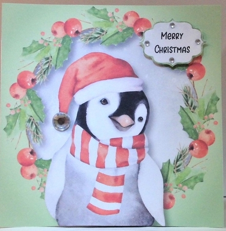 Penguin Christmas Wishes 8x8 by Hazel Underwood