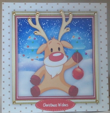 Reindeer and his Christmas Bauble  by Hazel Underwood