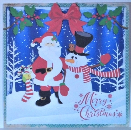 Merry Christmas - Santa and snowman by Hazel Underwood