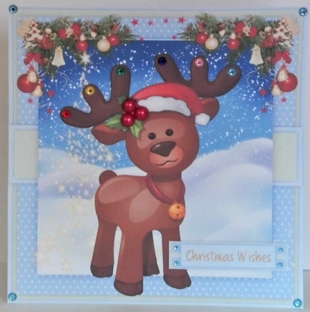 Cute Reindeer and his Bell by Hazel Underwood