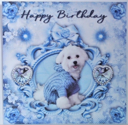 Happy Birthday blue dog  by Hazel Underwood