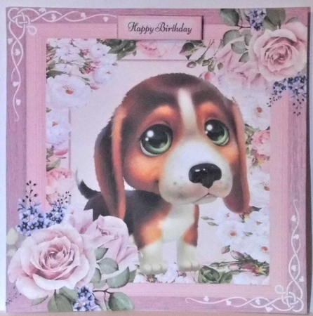Beautiful Green Eyed Jack Russel Puppy 8x8 by Hazel Underwood