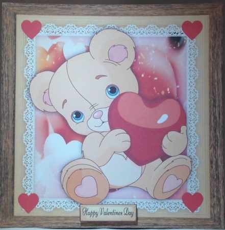 Gorgeous Bear With Love Heart 8x8 by Hazel Underwood
