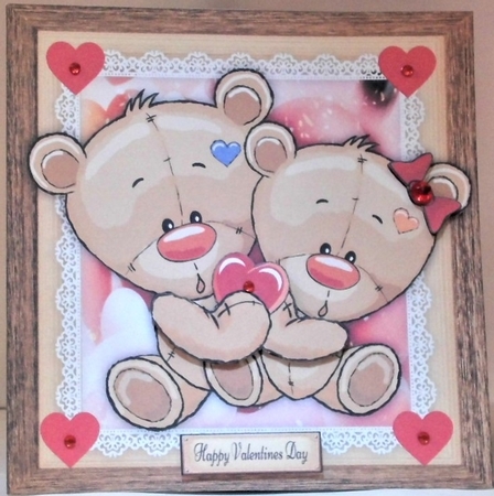 Gorgeous Cuddling Bears 8x8 by Hazel Underwood