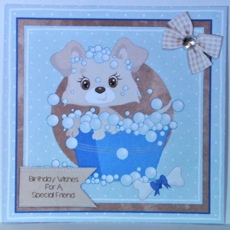 Cute dog (blue) by Hazel Underwood