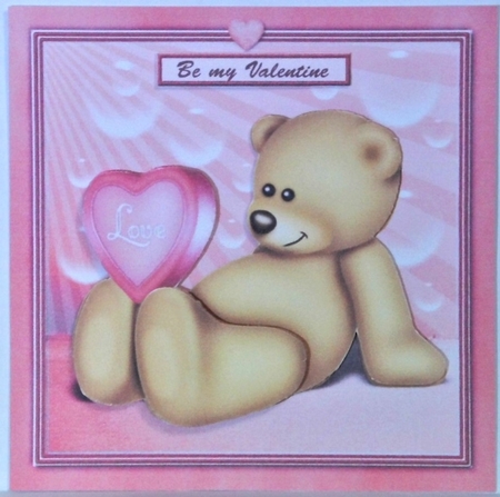 Valentine bear with love heart by Hazel Underwood
