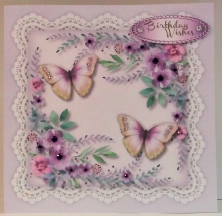 Beautiful Violets and Butterflys 2 by Hazel Underwood