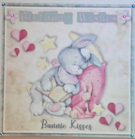 7x7 Bunnie kisses Birthday  by Hazel Underwood
