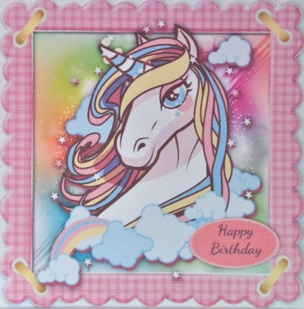 Gorgeous Rainbow Unicorn 8x8 by Hazel Underwood