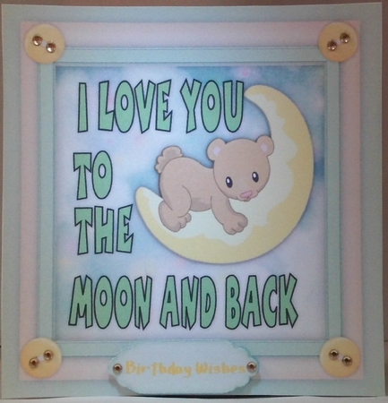 Love You ,Bear on the moon by Hazel Underwood