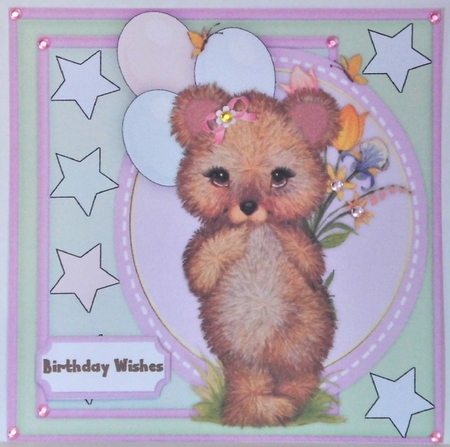 Beautiful Little Bear with Flowers  by Hazel Underwood