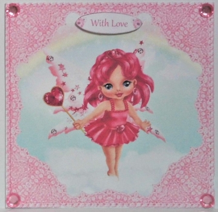 Fairy Rainbow Step By Step Decoupage Lace Corner Stacker Card Topper by Hazel Underwood