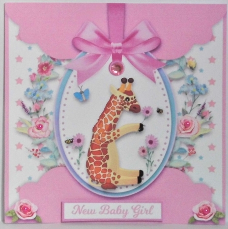 GIRAFFE IN THE FLOWERS - quick card by Hazel Underwood