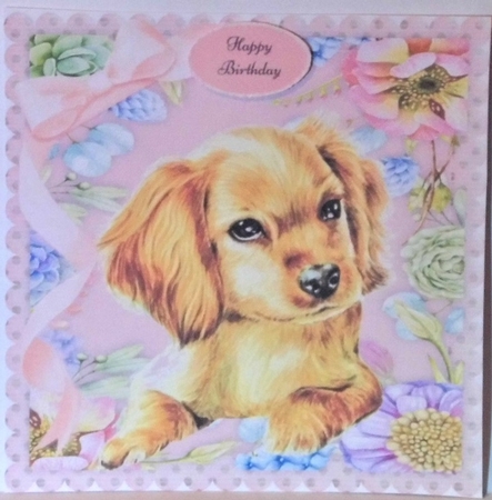 Gorgeous Painted Puppy 8x8 by Hazel Underwood