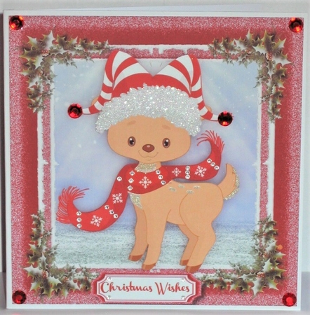 Cute Christmas Reindeer by Hazel Underwood
