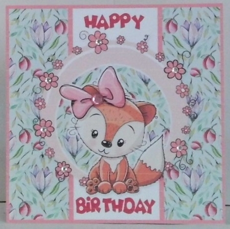 Foxy Girl Card Topper by Hazel Underwood