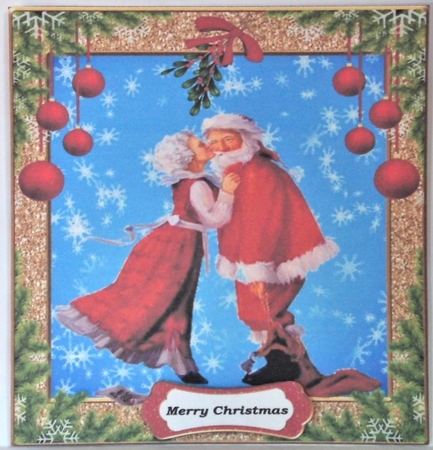 Santa - under the mistletoe by Hazel Underwood