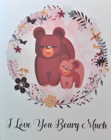 Mother and Baby Bear Card Topper by Hazel Underwood
