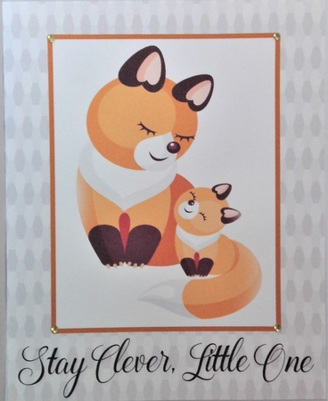 Mother and Baby Fox Card Topper by Hazel Underwood