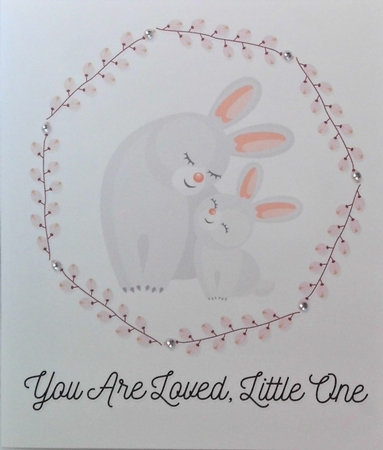 Mother and Baby Rabbit Card Topper by Hazel Underwood